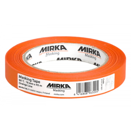Mirka® - Masking Tape 90°C Orange Line - 18 mm